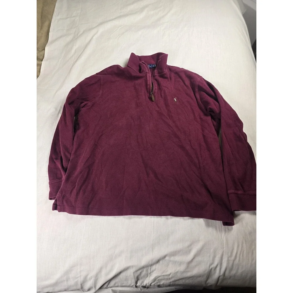Polo Ralph Lauren Sweater Mens XL Red Estate Rib 1/4 Zip Mock Neck Pullover